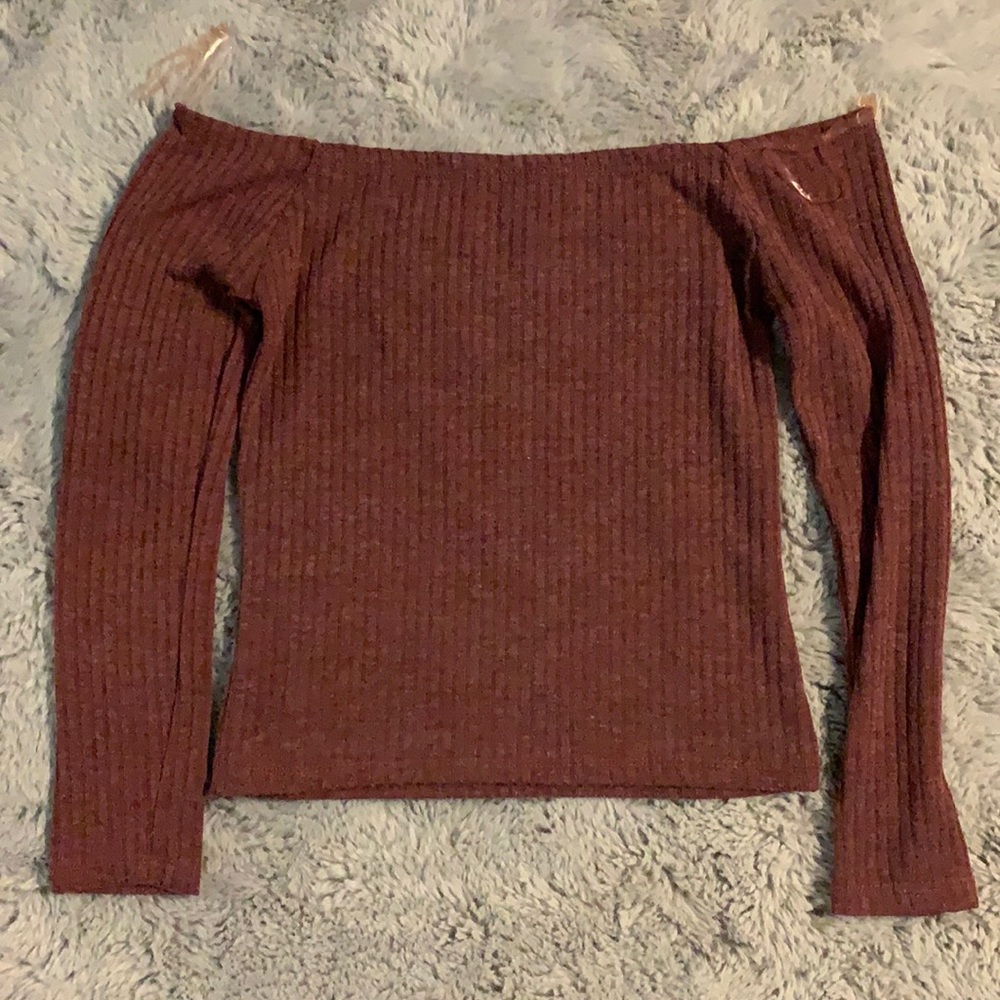 Off The Shoulder Burgundy Top